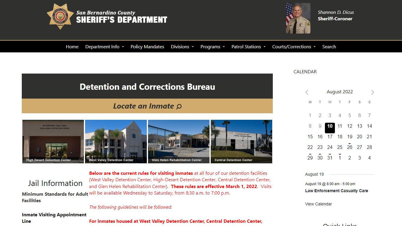 Corrections – San Bernardino County Sheriff's Department